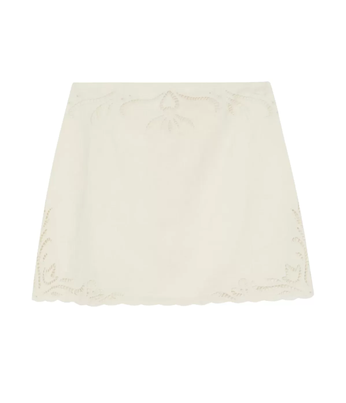 Ilio nema Aegle Linen Embroided Skirt in White Flash Sale