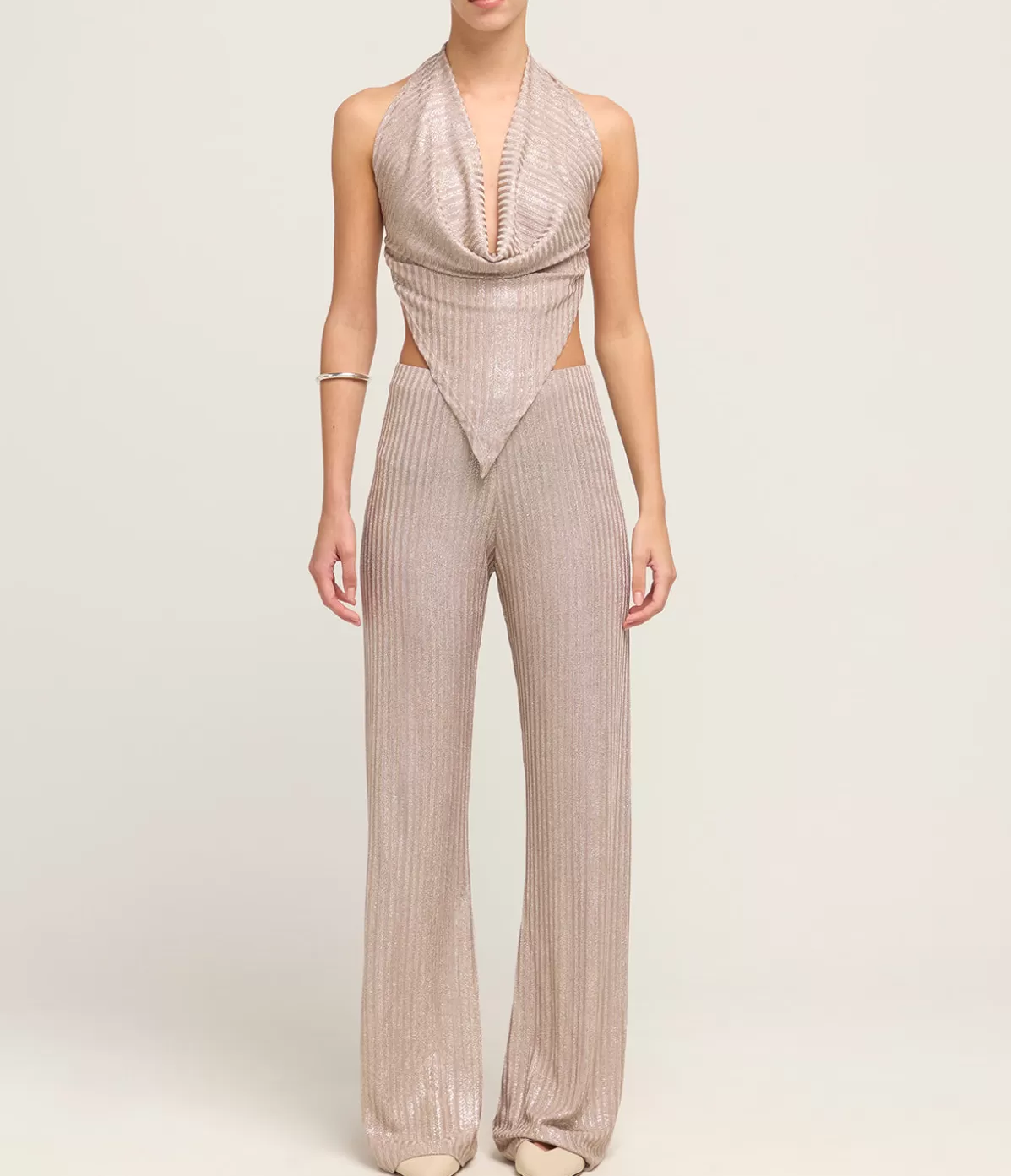 Aaizel A-line Knit Pant in Antique Silver Clearance