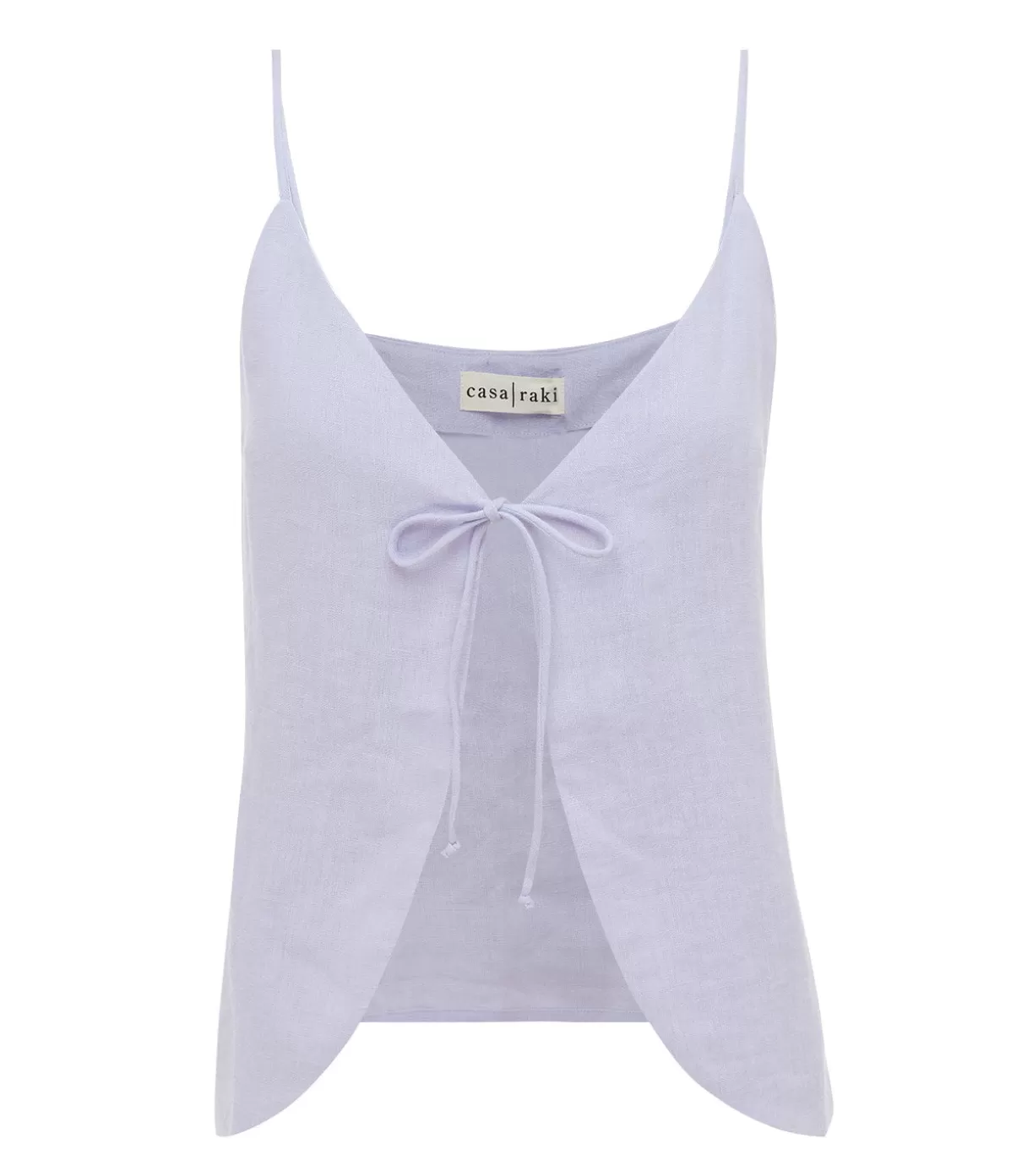 Casa Raki Almendra Linen Tie Top in Lilac Online