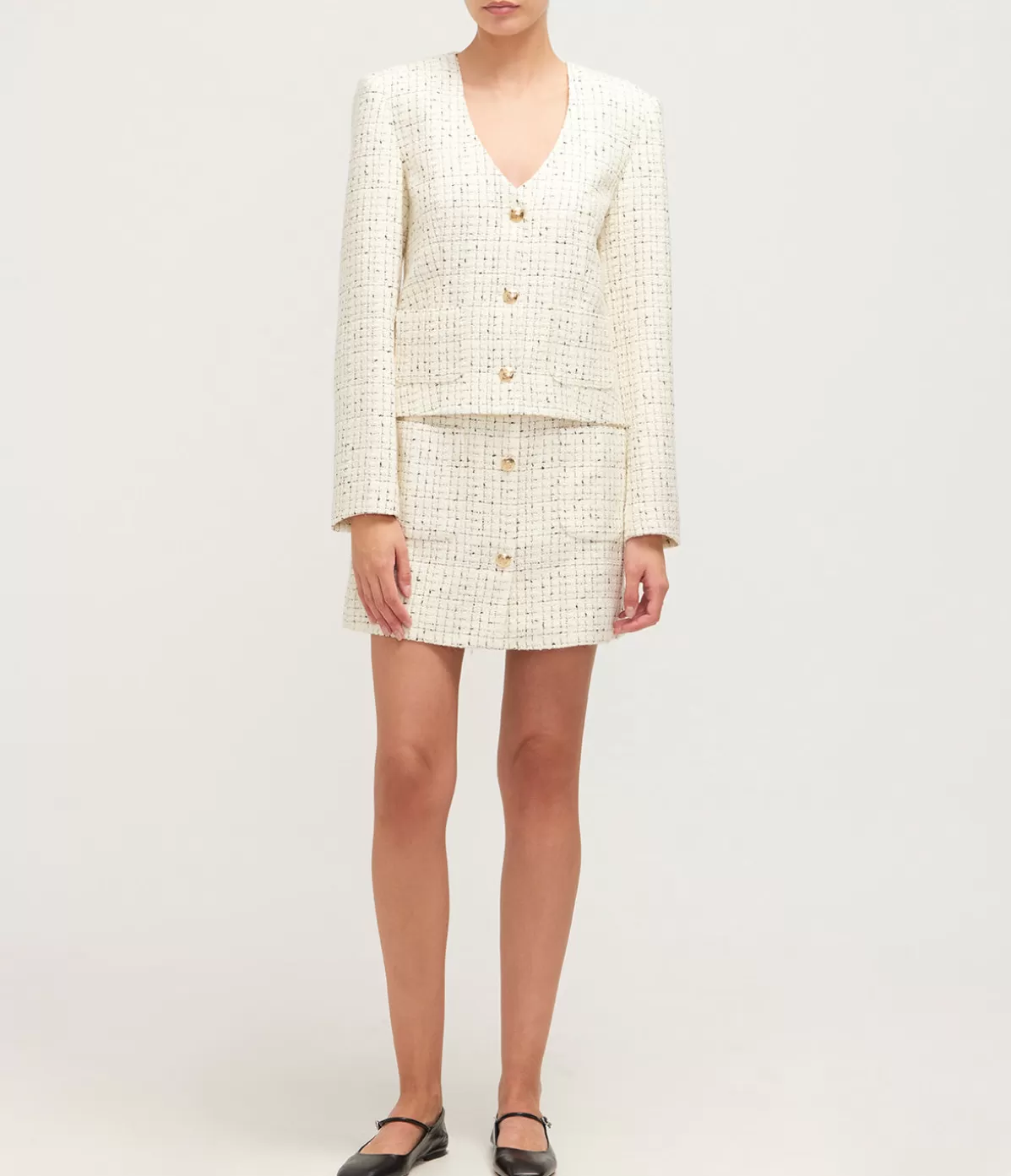 Anine Bing Annita Jacket in Cream Tweed Clearance