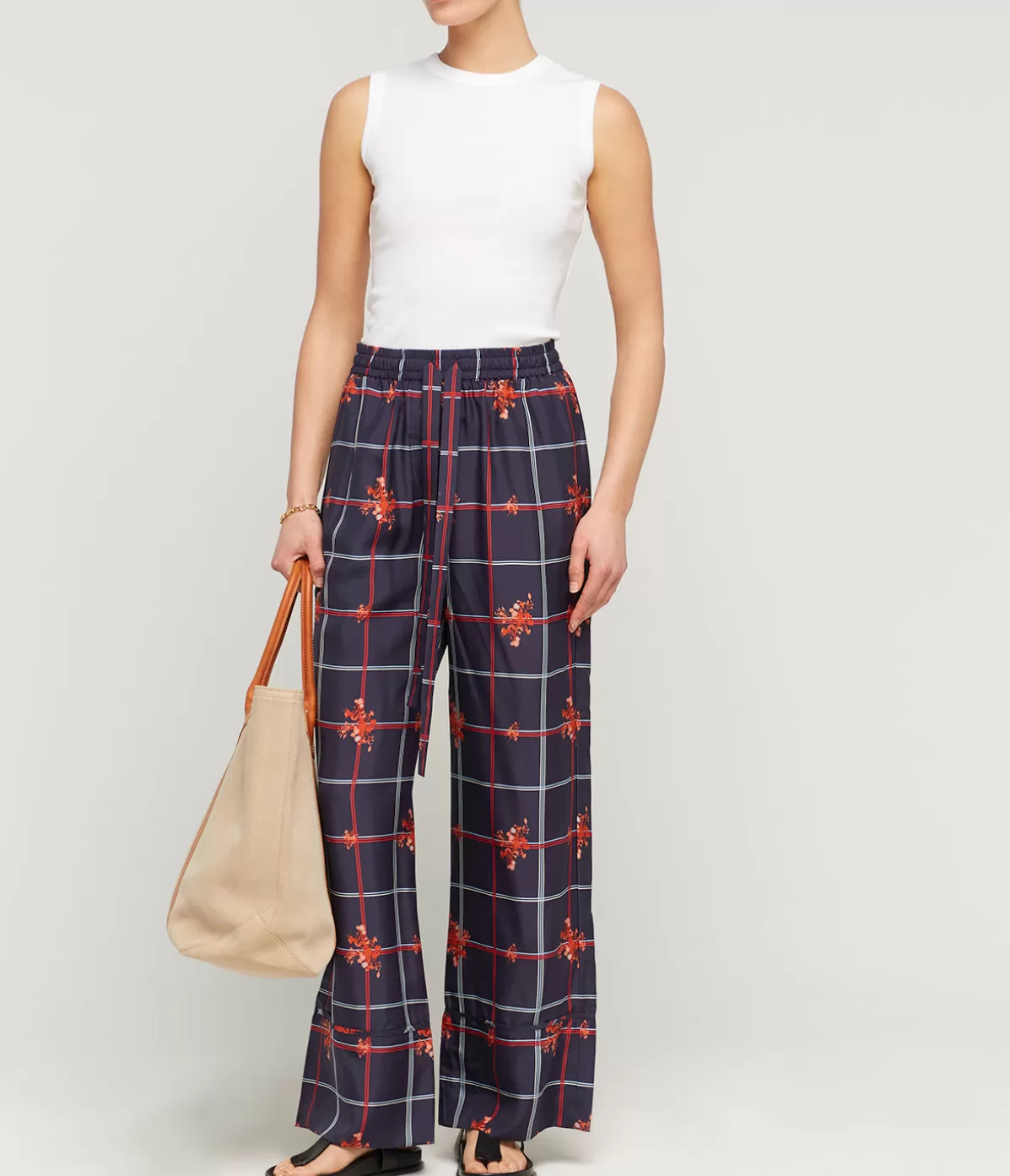 Lee Mathews Anya Wide Leg Pant in Ink Floral Outlet