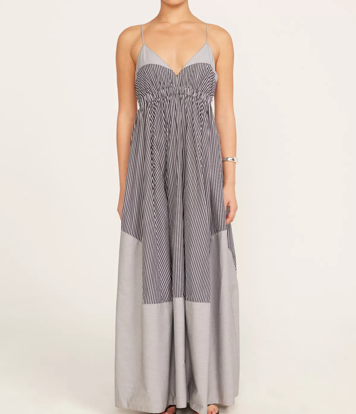 Lee Mathews Ashton Cami Dress in Charcoal stripe Clearance