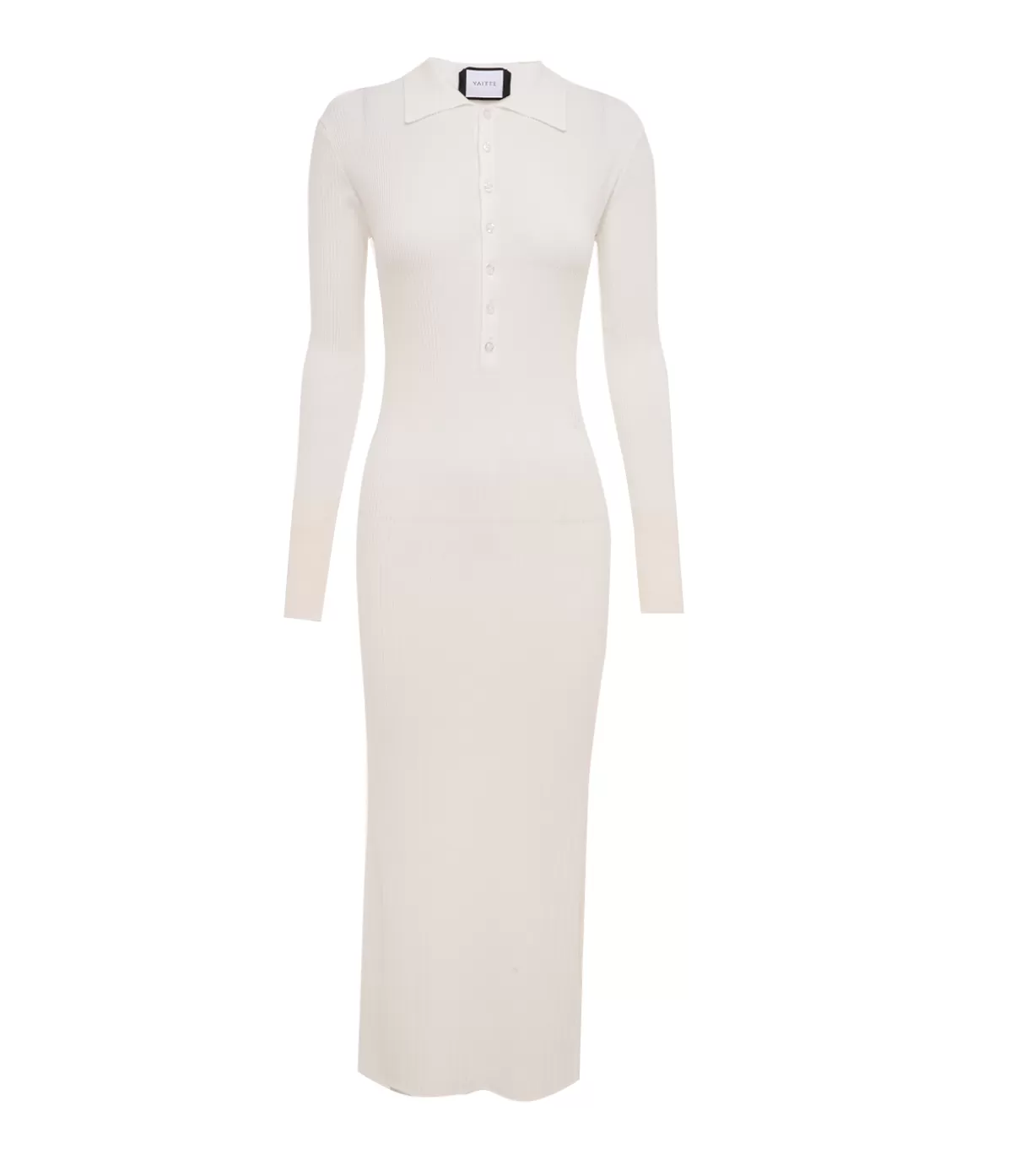 Yaitte Aspen Knit Polo Dress in Crisp White Discount