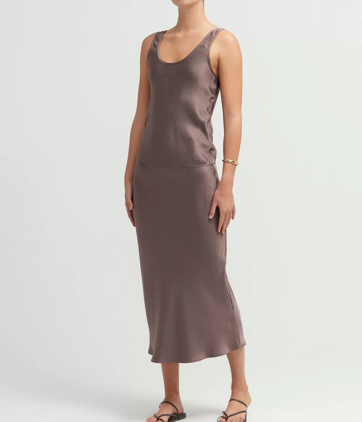 Anine Bing Bar Silk Skirt in Iron Cheap