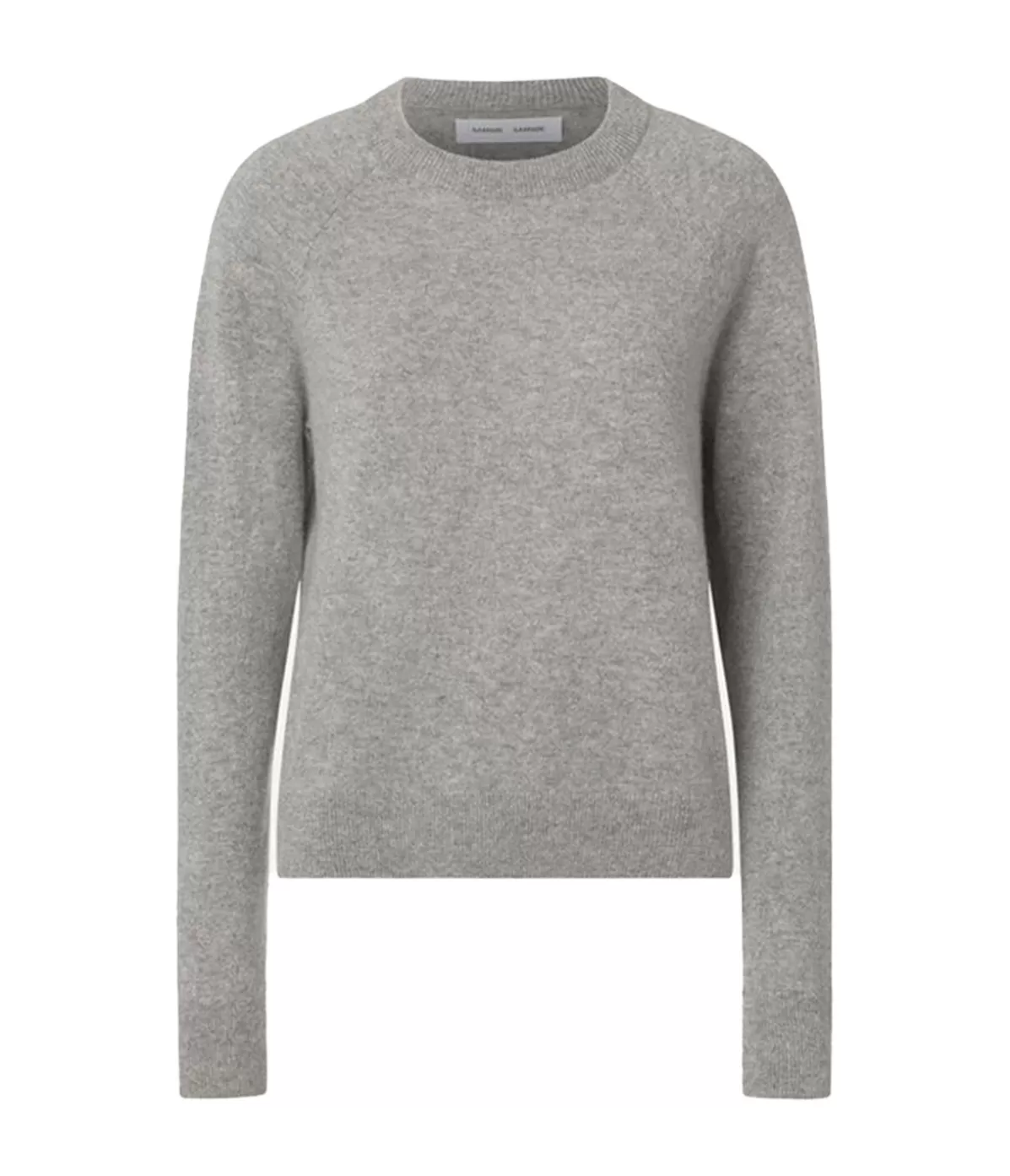 Samsoe Samsoe Boston Round Neck Sweater in Grey Melange Best Sale