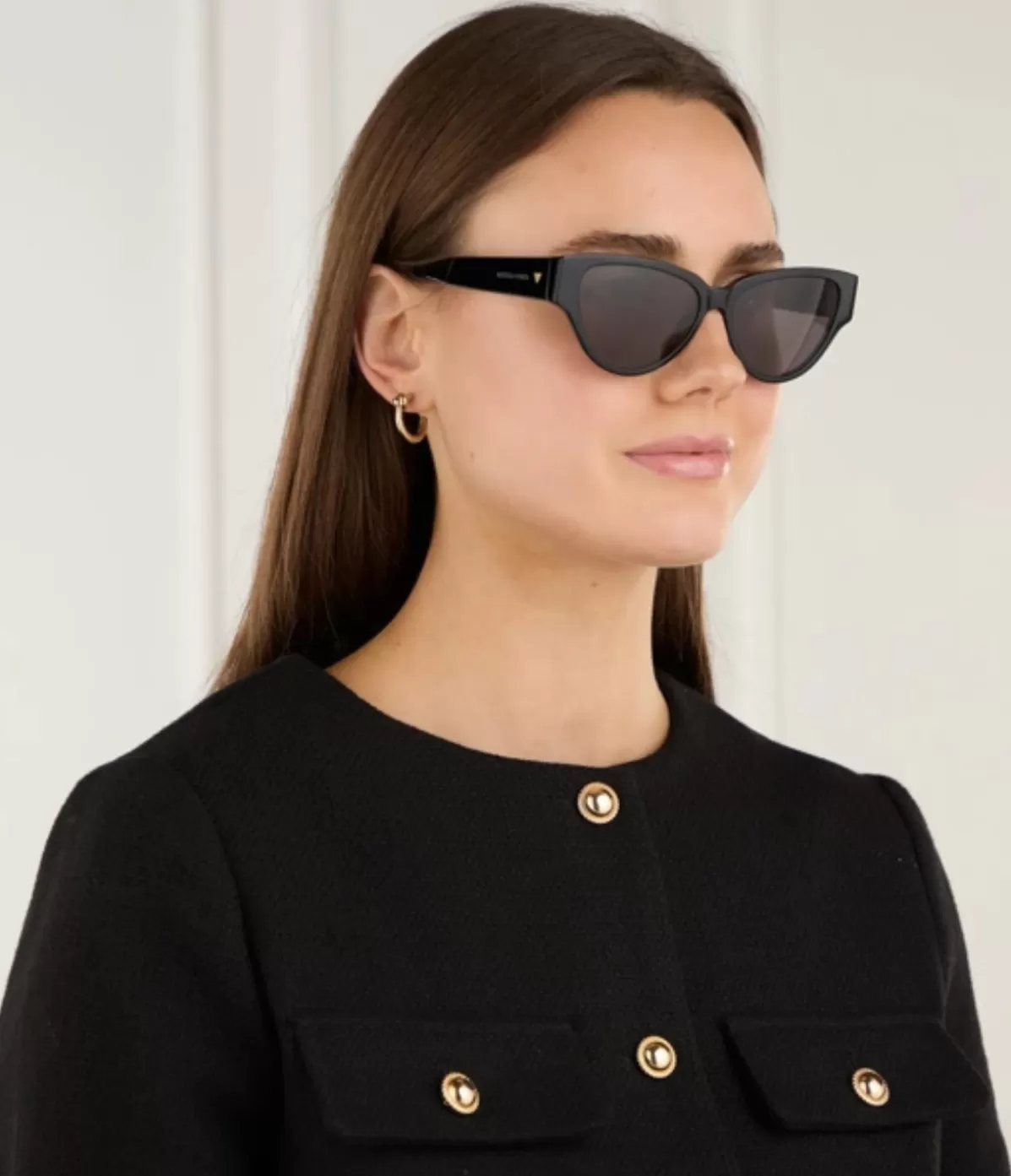 Bottega Veneta Cat Eye Sunglasses in Black Hot