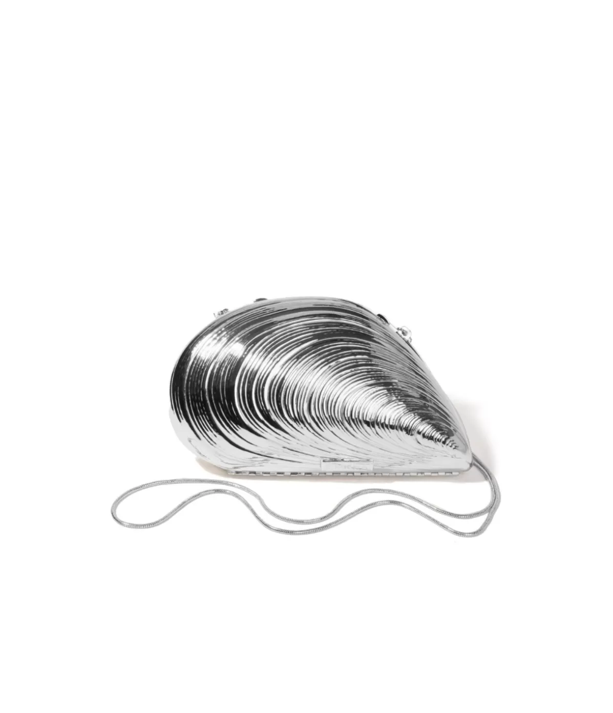 Simkhai Bridget Metal Oyster Shell Clutch in Silver Best