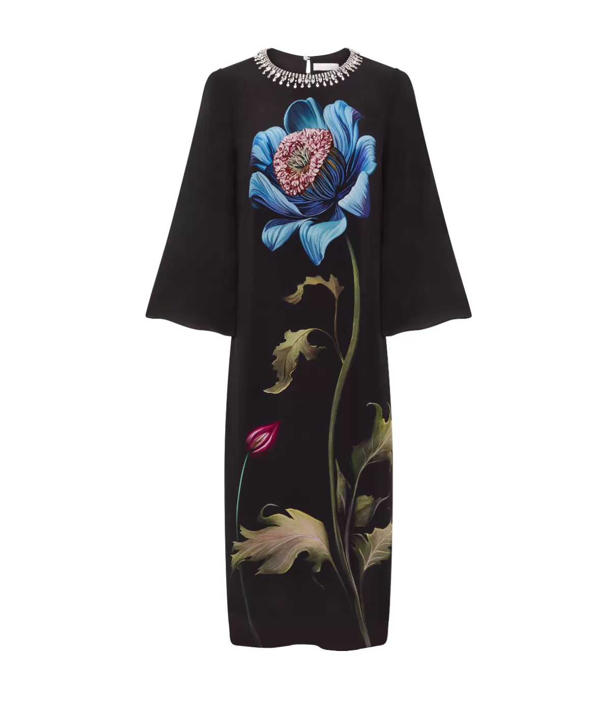 Borgo De Nor Capucine Crepe Dress in Painterly Flower New