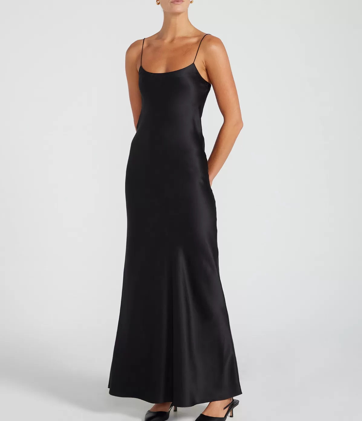 Refine Carolyn Silk Slip Maxi Dress in Black Online