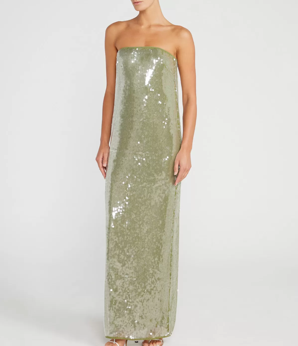 Staud Casey Strapless Dress in Garden Moss Best