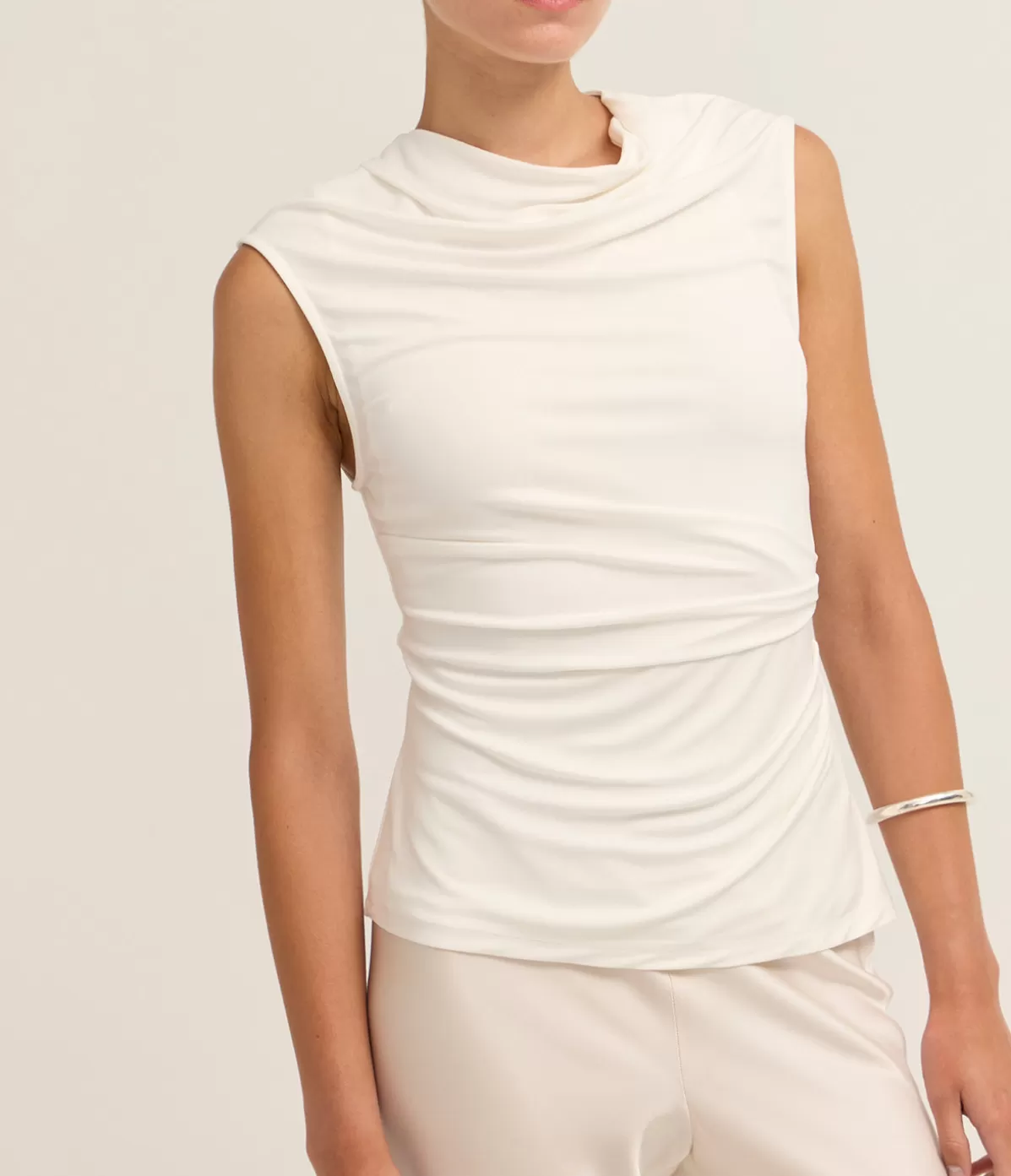 Simkhai Casmi Short Sleeve Top in Ivory Hot