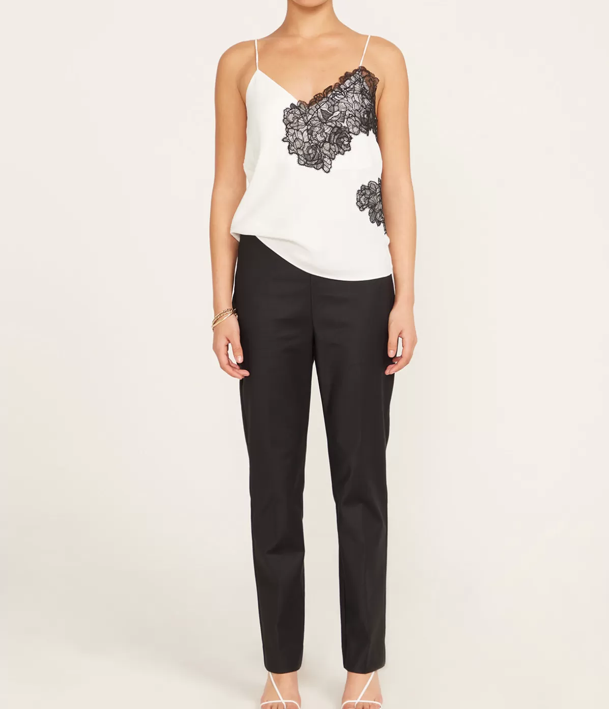 ROHE Cigarette Leg Trousers in Black Best Sale