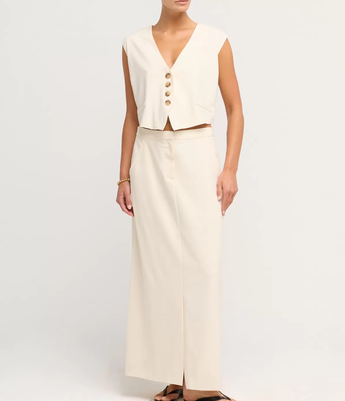 Solaqua Clemence Skirt in Ivory Best Sale