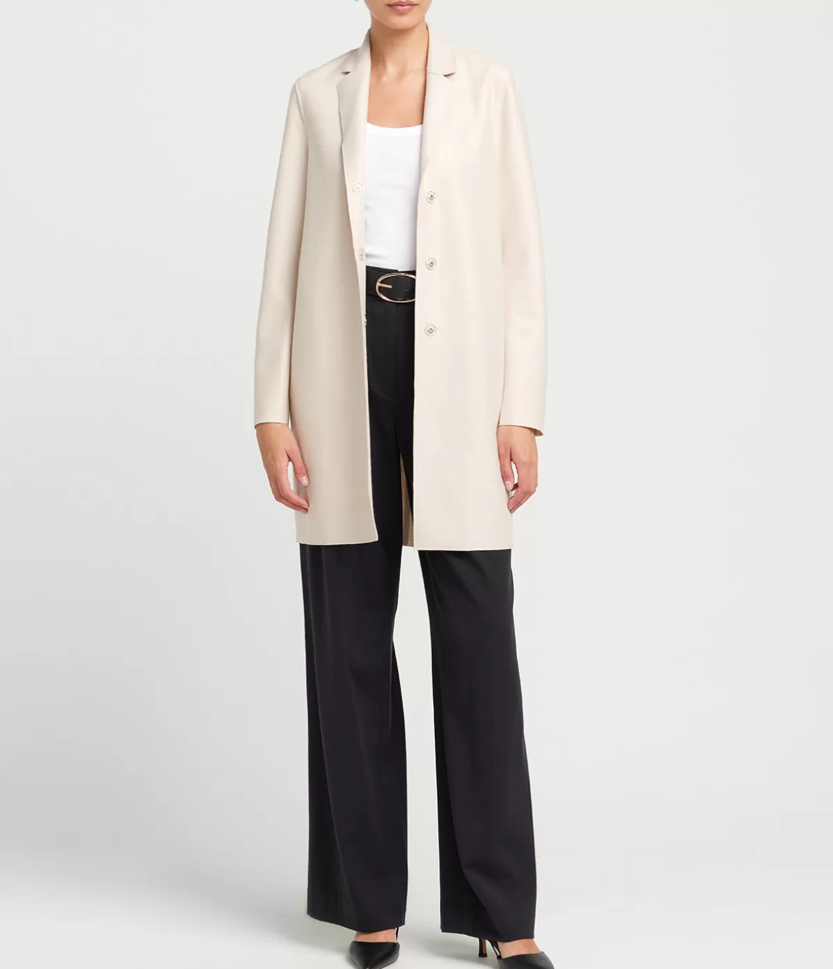 Harris Wharf London Cocoon Coat in Cream Hot