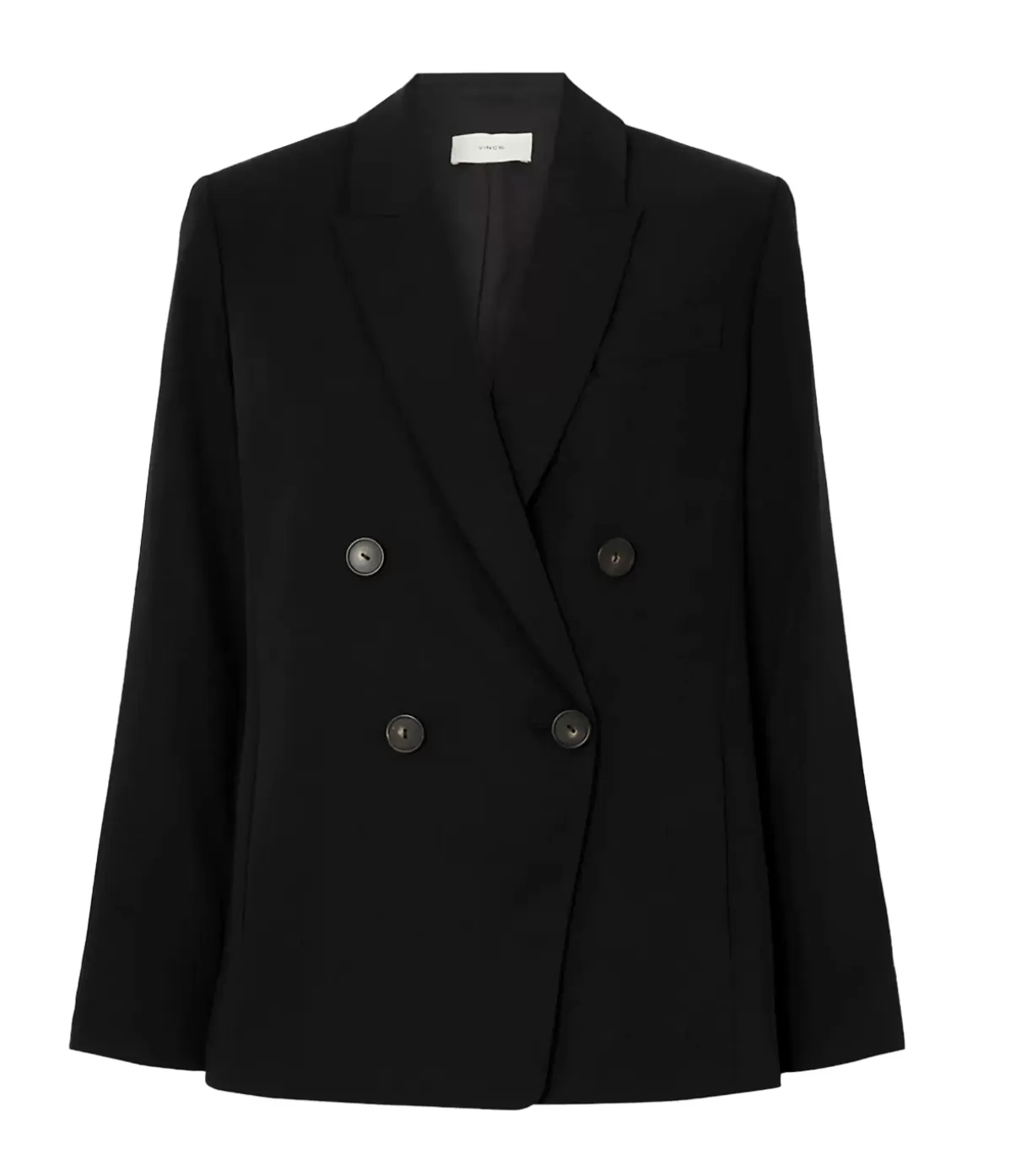 Vince Crepe Double Breasted Blazer in Black Sale