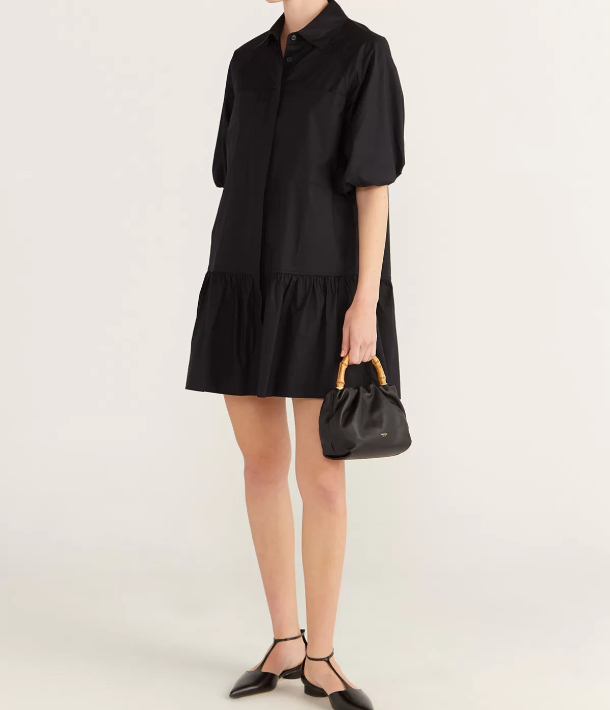 Simkhai Crissy Cotton Poplin Dress in Black Hot