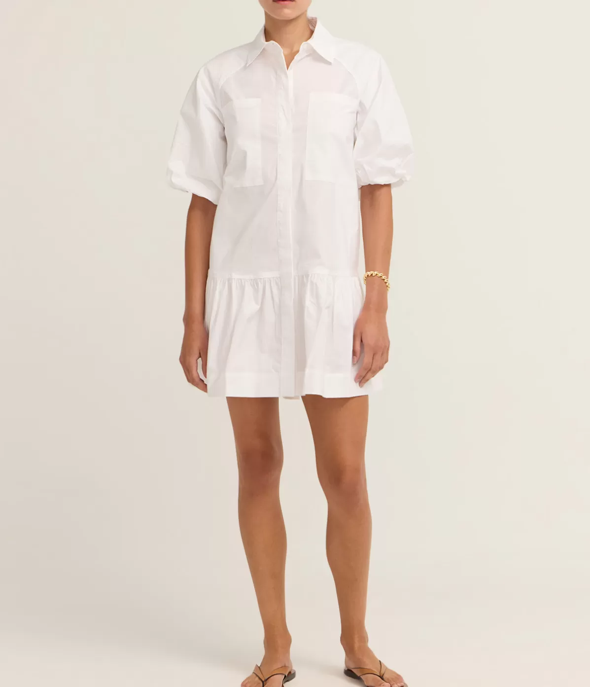 Simkhai Crissy Cotton Poplin Dress in White Shop