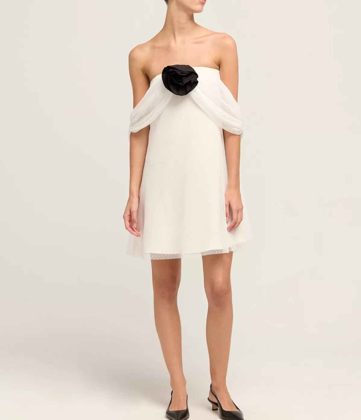 Bernadette Daffodil Mini Dress in Ivory Flash Sale