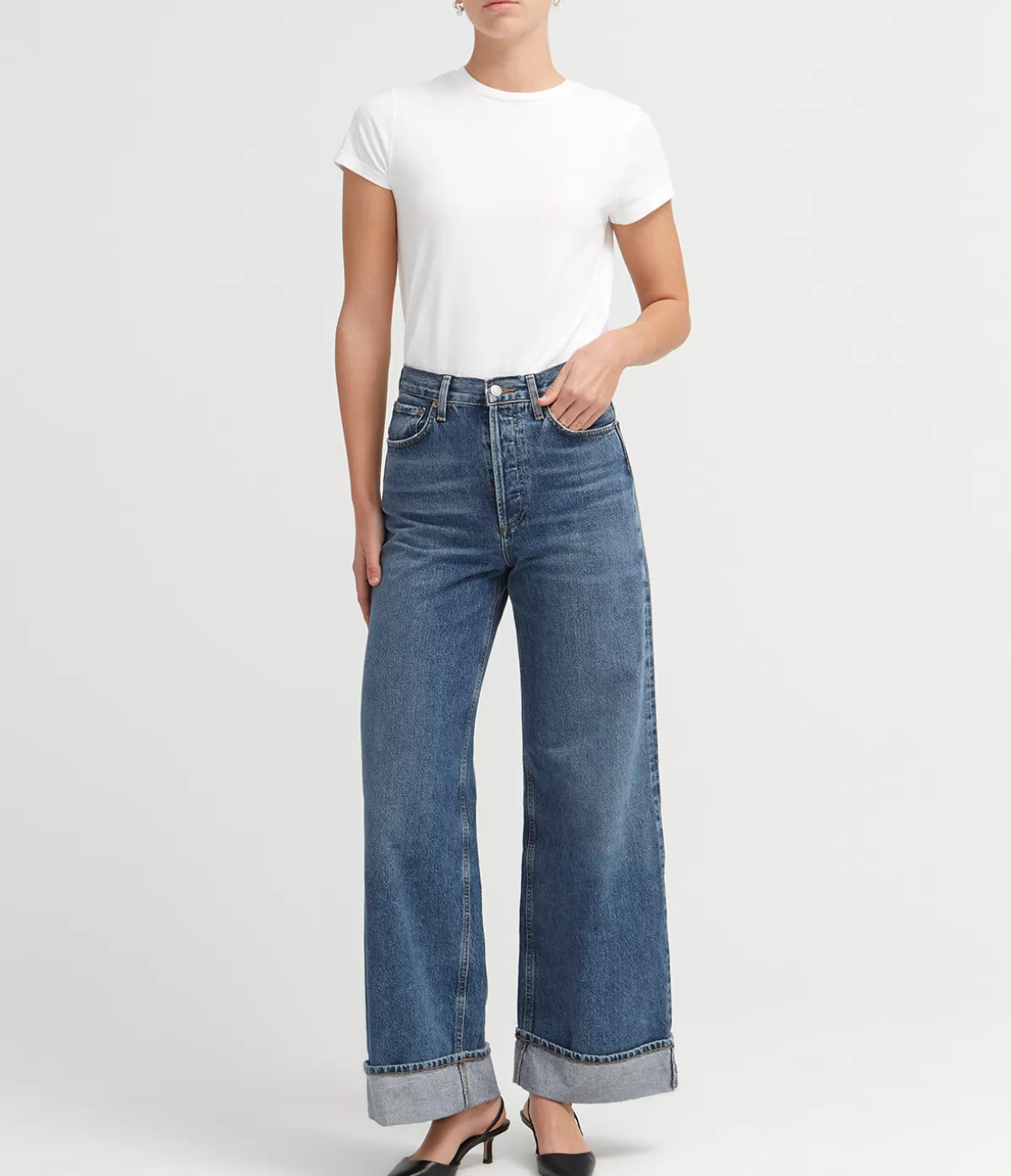 Agolde Dame High Rise Wide Leg Jean in Control Fashion