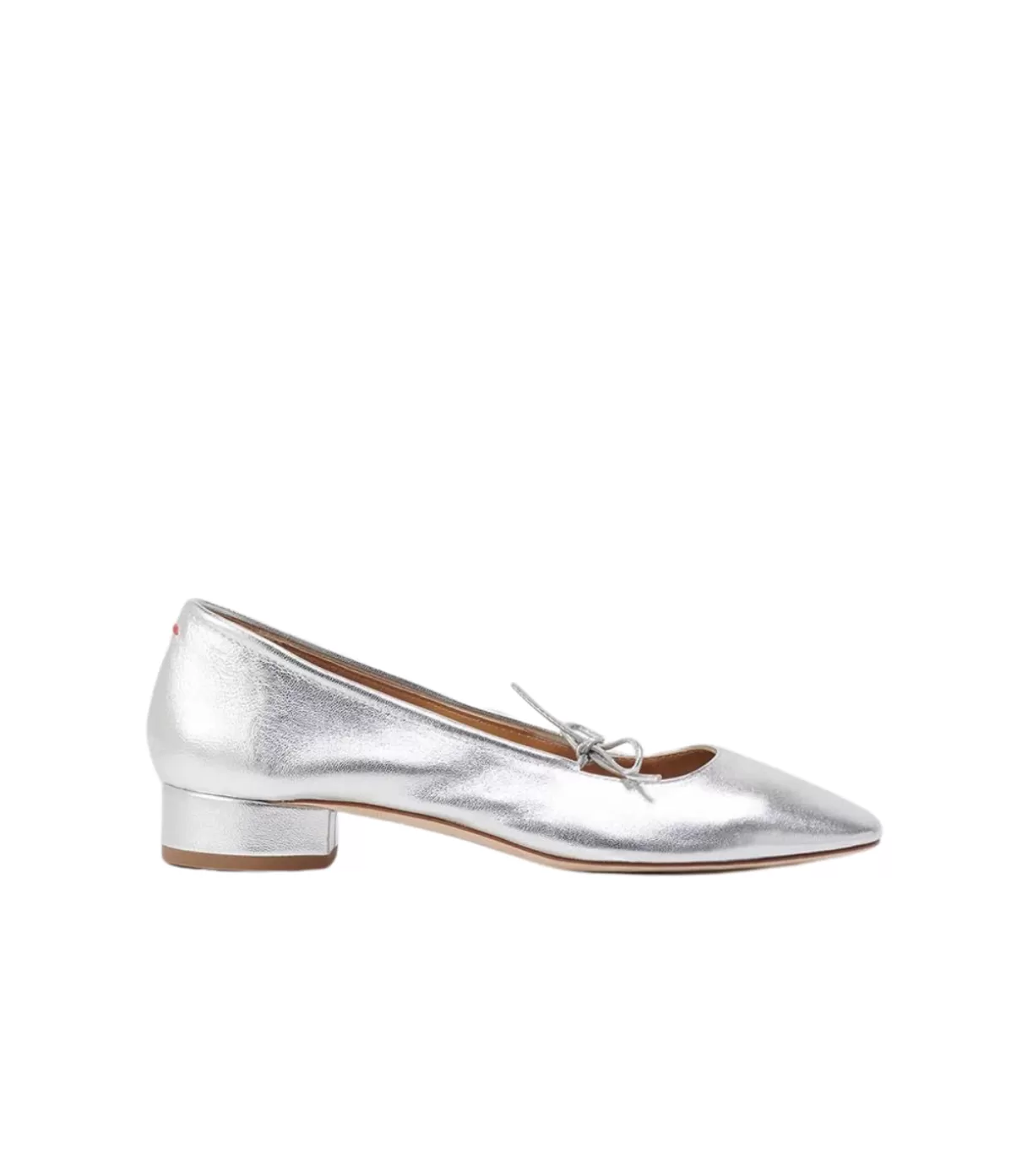 Aeyde Darya Leather Ballet Pump in Silver Sale