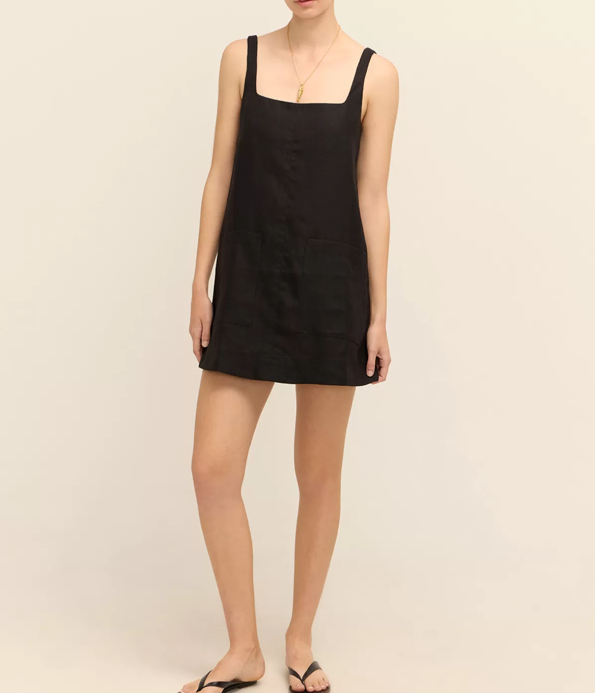 Bondi Born Delphi A-line Mini Dress in Black Outlet