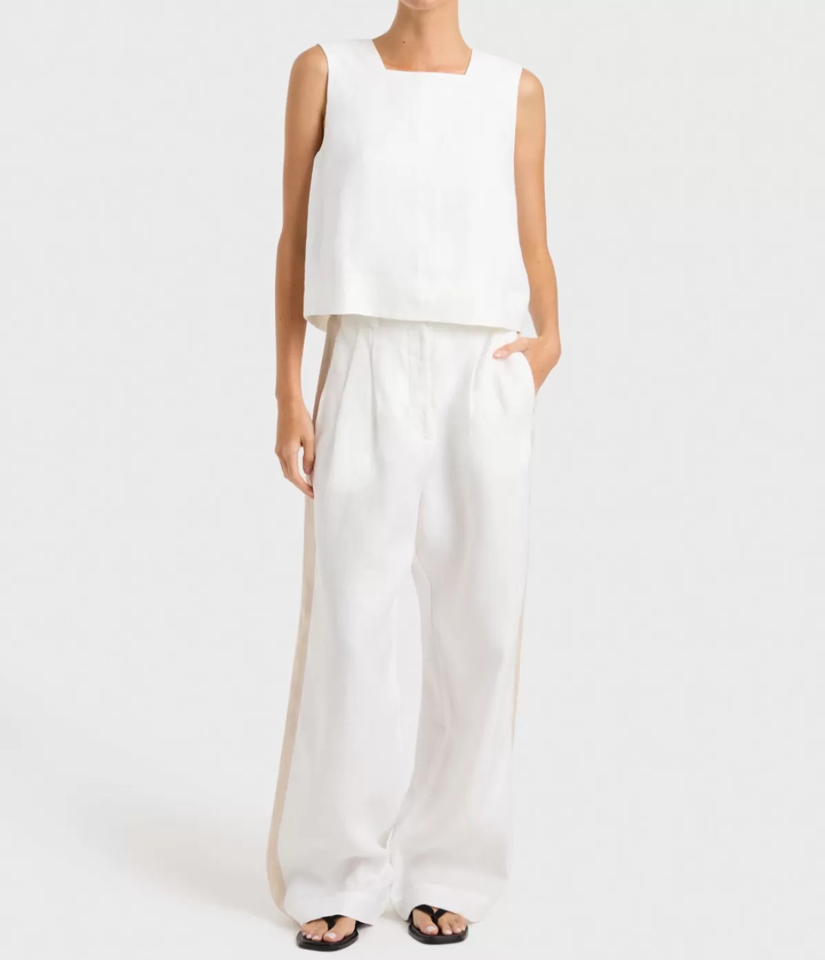 Bondi Born Delphi Square Neck Bodice in White Shop