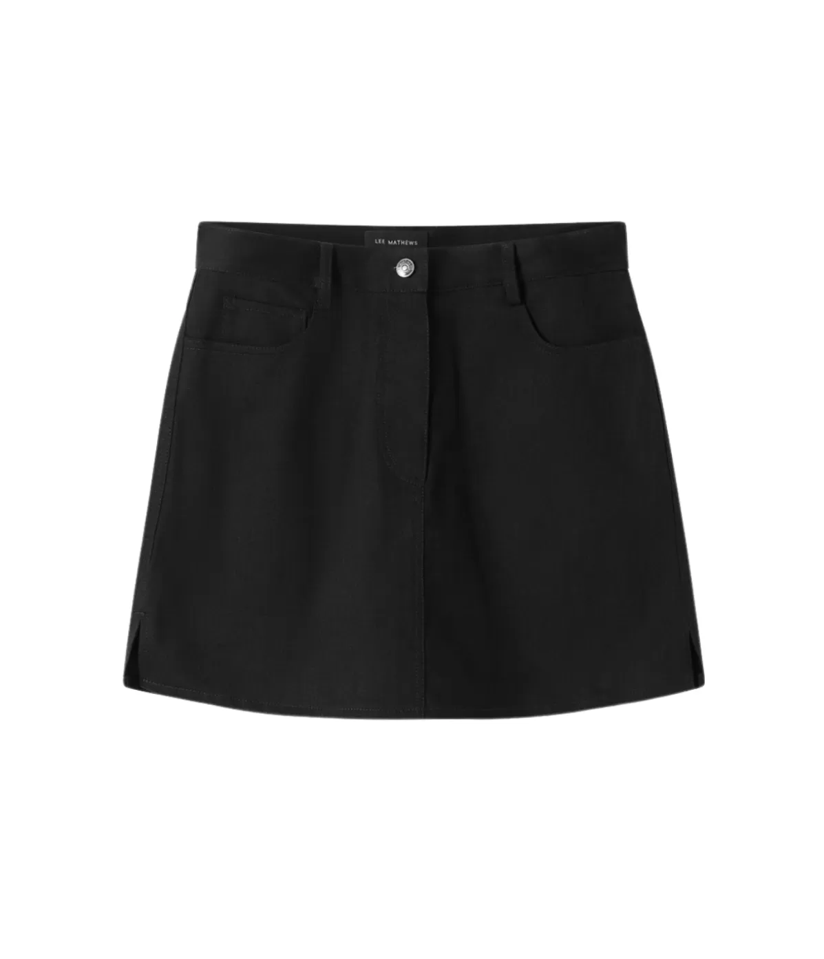 Lee Mathews Denim Mini Skirt in Black Flash Sale