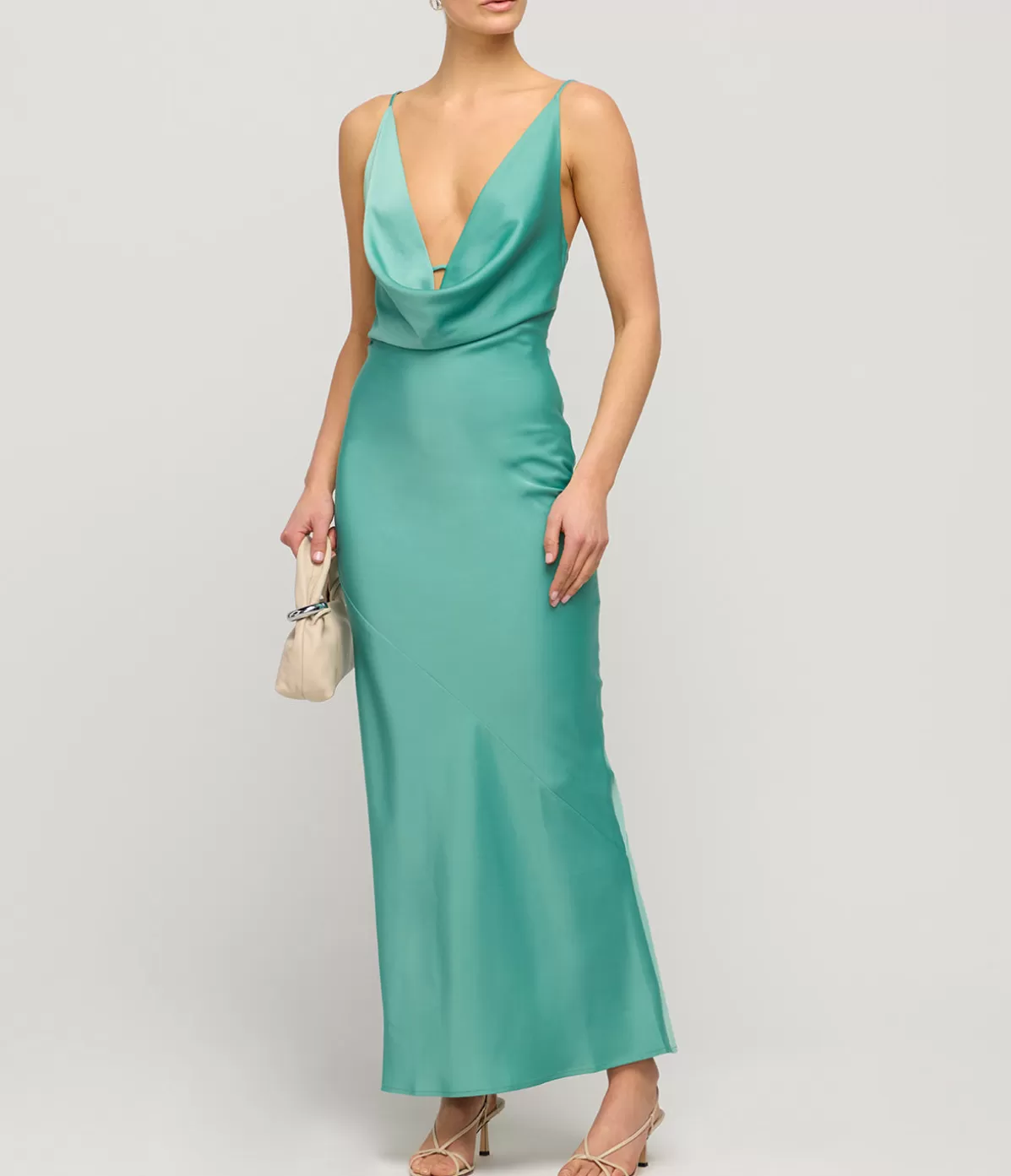 Wynn Hamlyn Dianne Slip Dress in Teal Clearance