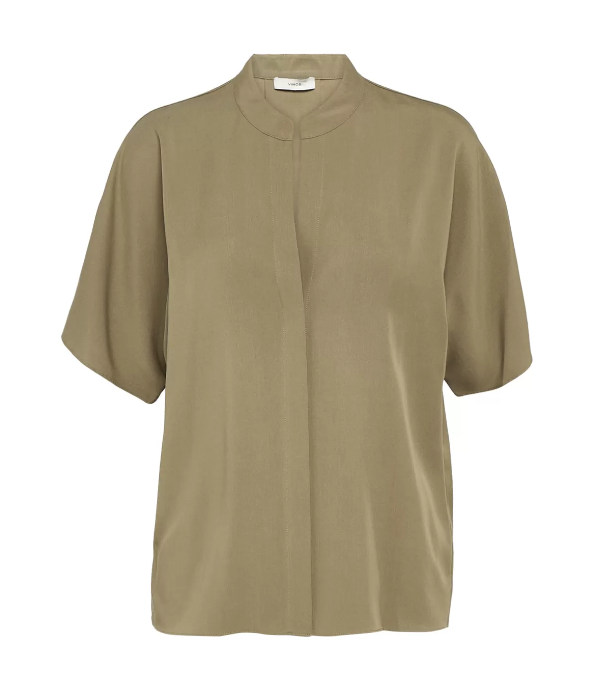 Vince Dolman Band Collar Shirt in Artichoke Best Sale