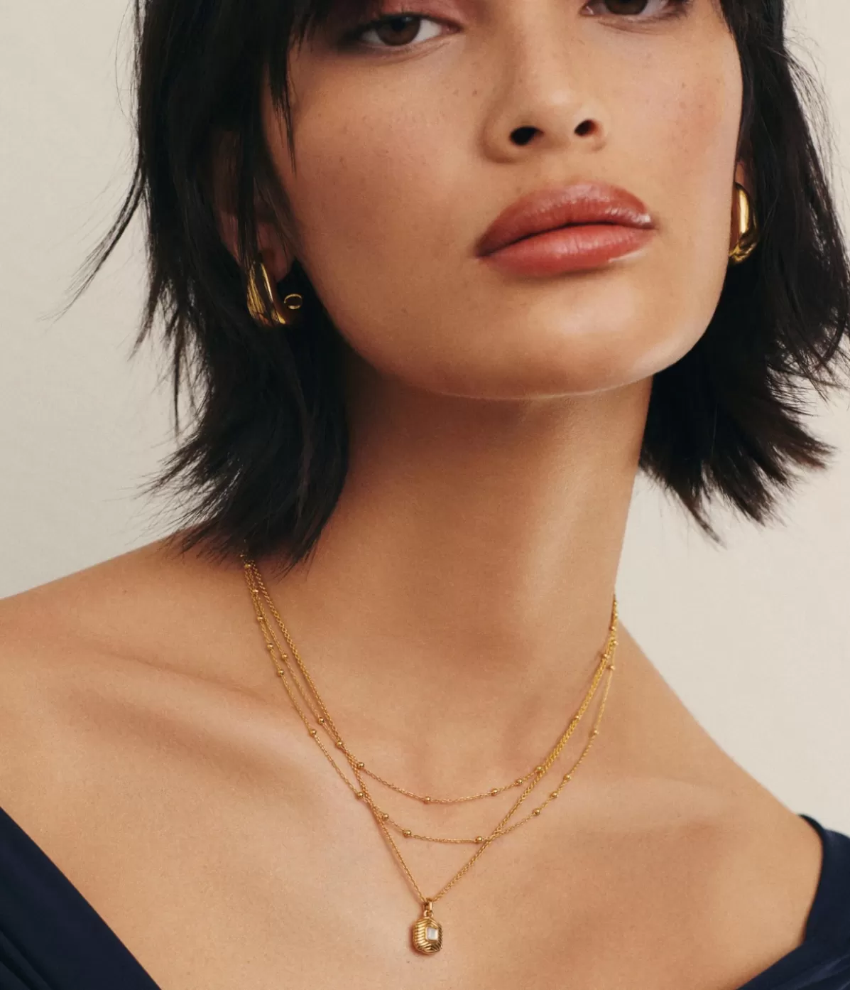 Missoma Double Chain Necklace in Gold Store