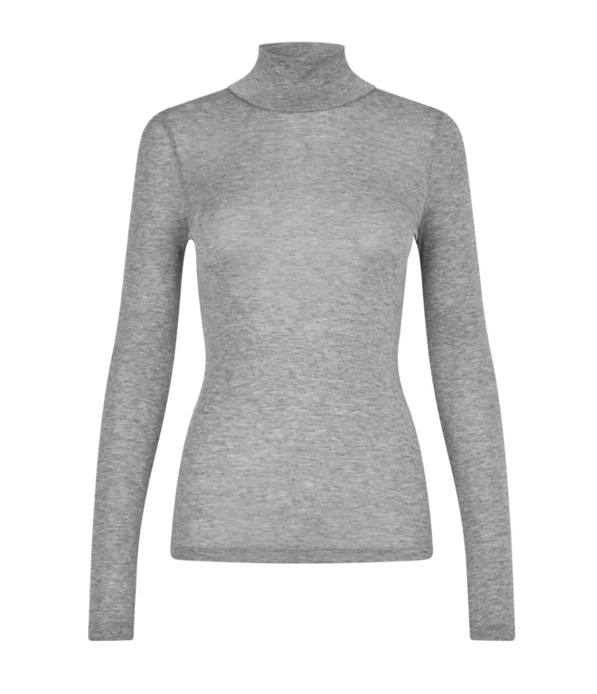 Samsoe Samsoe Doudo Thin Ribbed Turtle Neck Top in Grey Melange Flash Sale