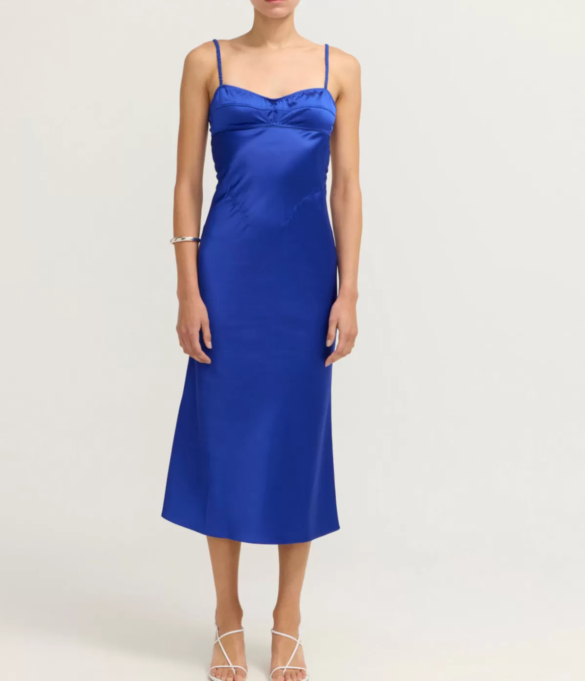 Anna October Electric Blue Waterlily Midi Dress in Blue New