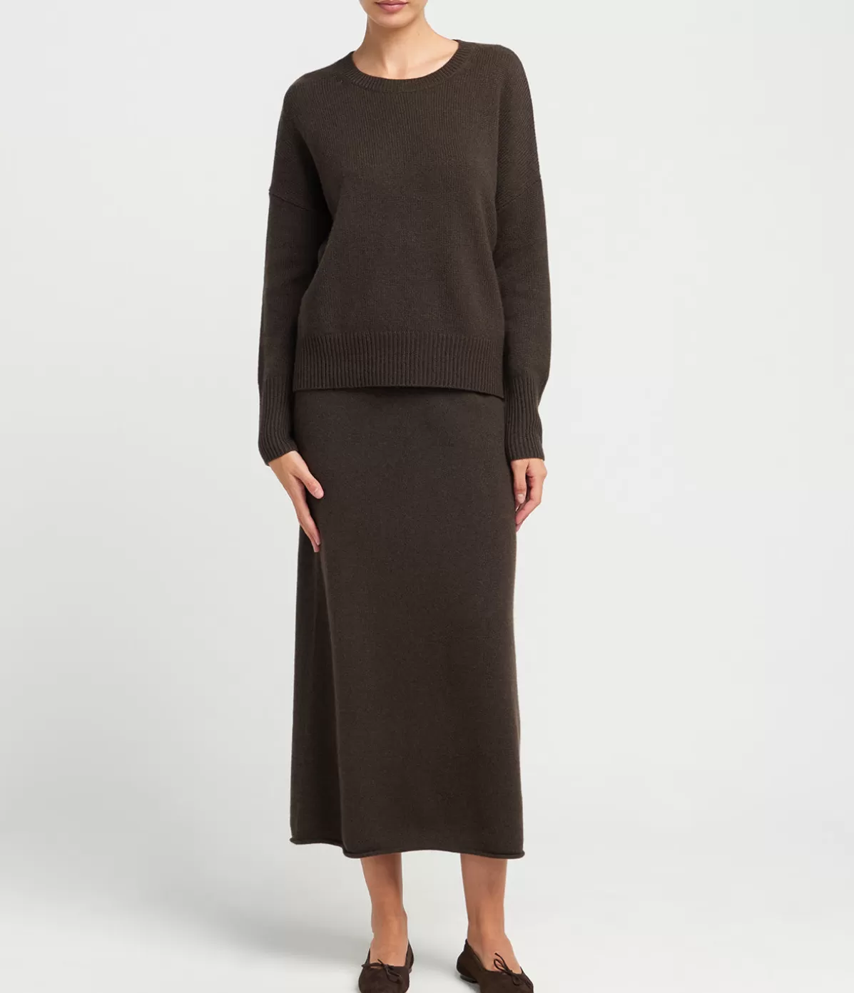 Lisa Yang Elin Knitted Skirt in Wood Discount