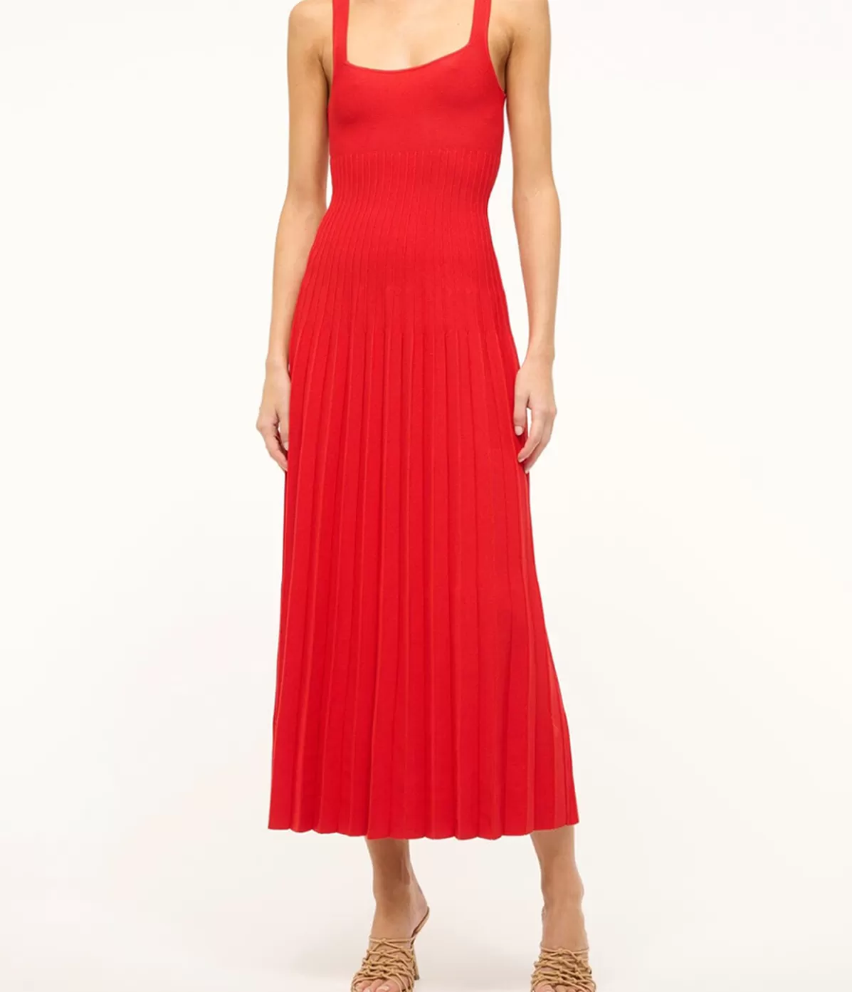 Staud Ellison Dress in Red Rose Clearance