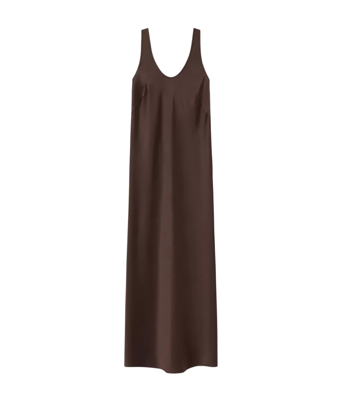 A.Emery Esther Satin Dress in Chocolate Hot