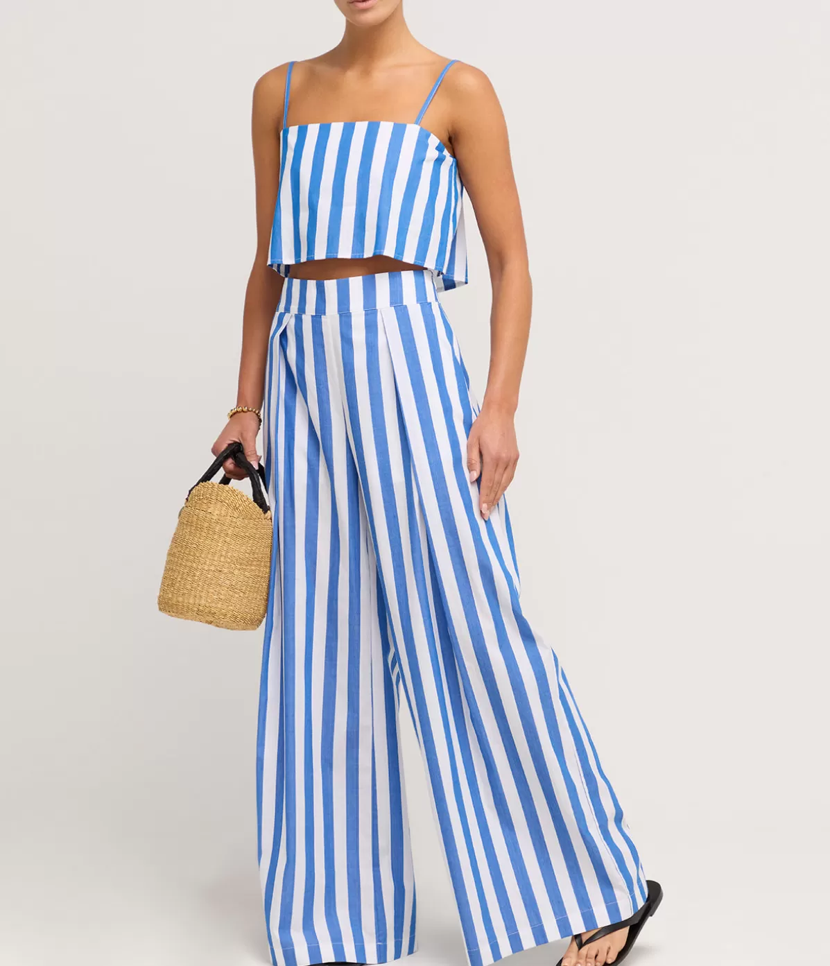 Bird and Knoll Eve Crop Top in Aegean Stripe Cheap