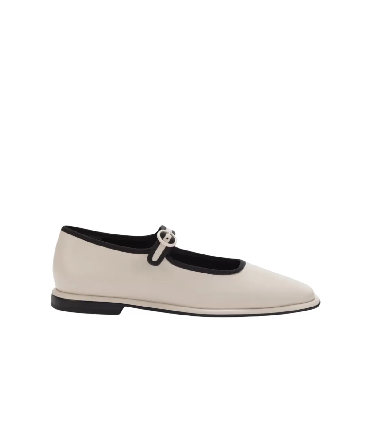 Mercedes Castillo Fabiana Ballet Flat in Bone and Black Hot