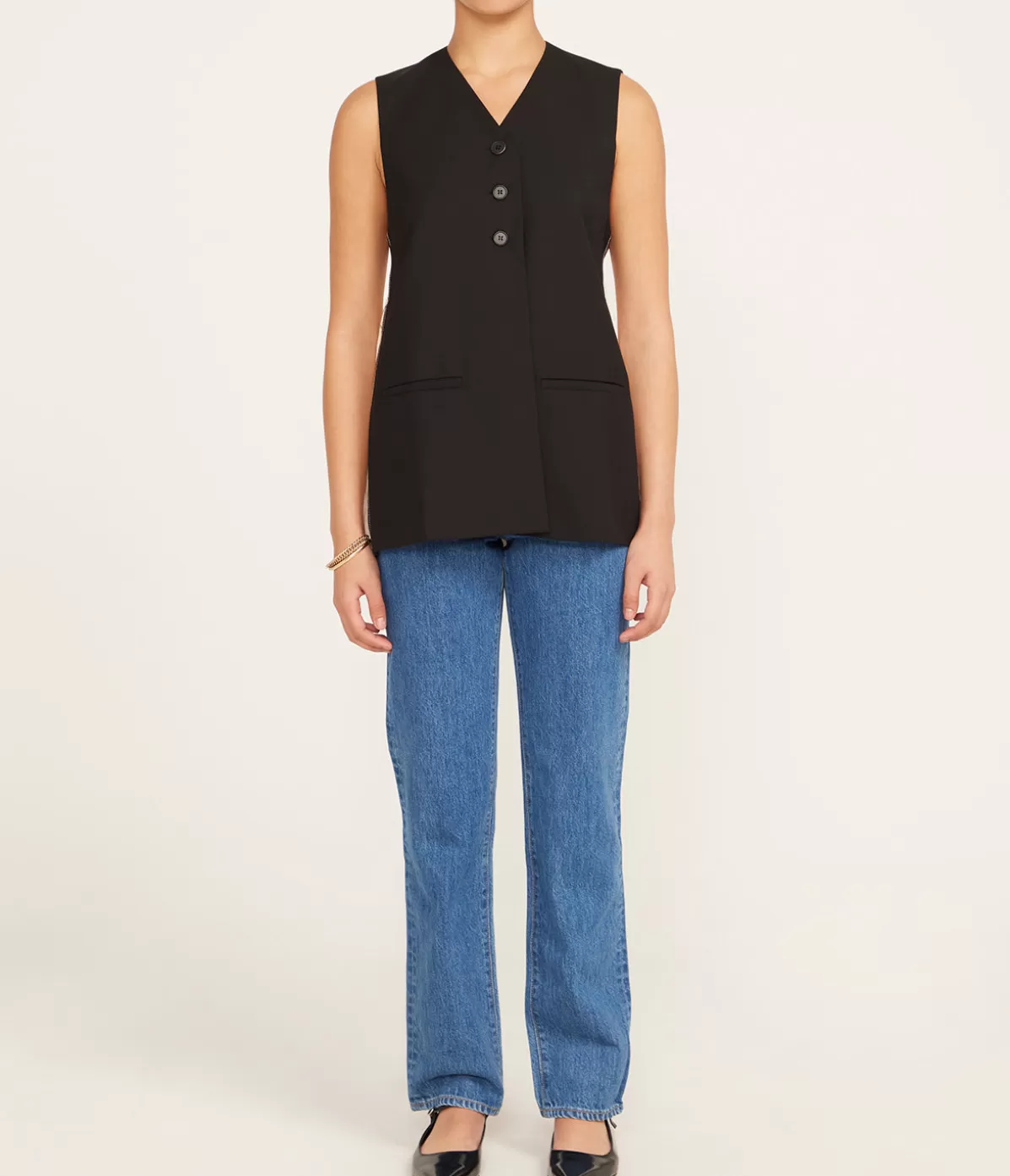 Lee Mathews Fiore Vest in Black Best Sale