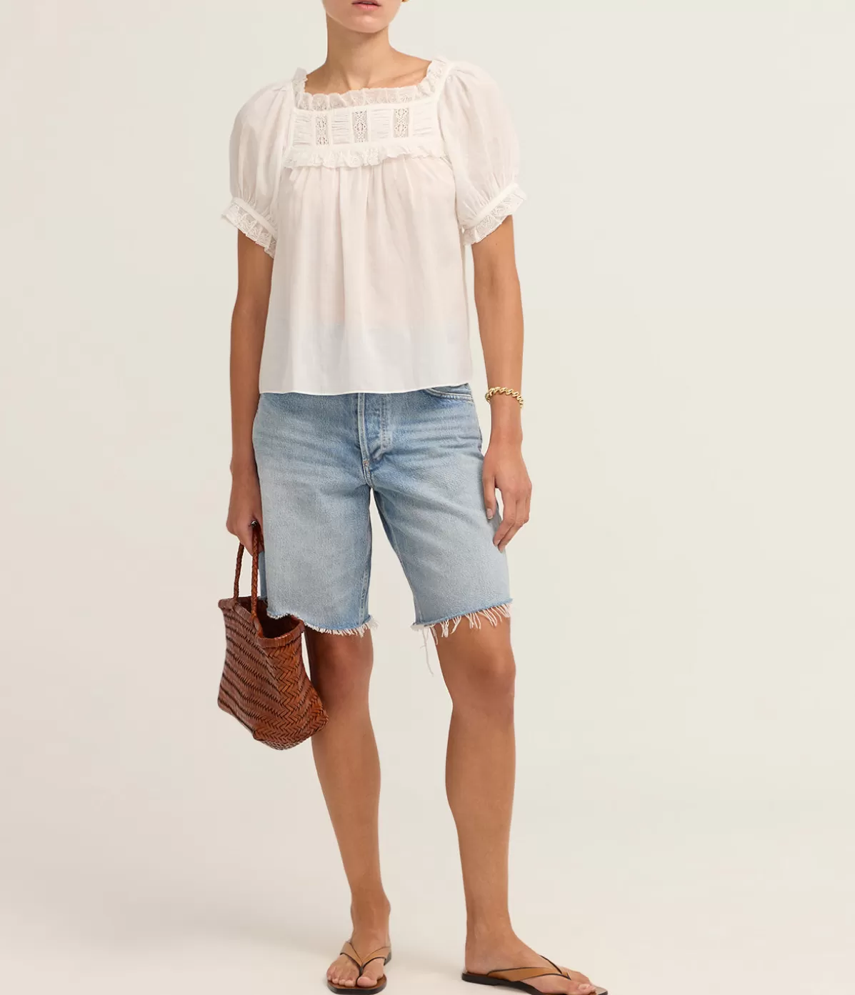 Doen Frances Lace Top in Salt Lace Shop