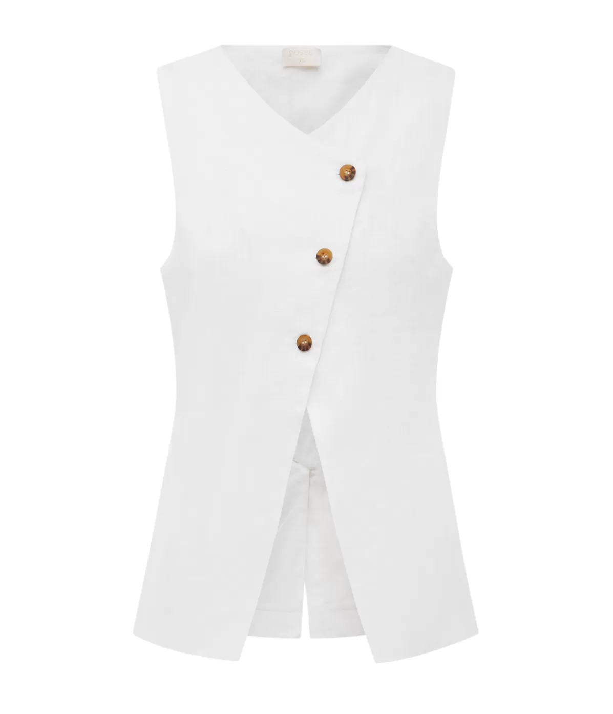 Posse Gigi Asymmetric Gillet in Ivory Cheap