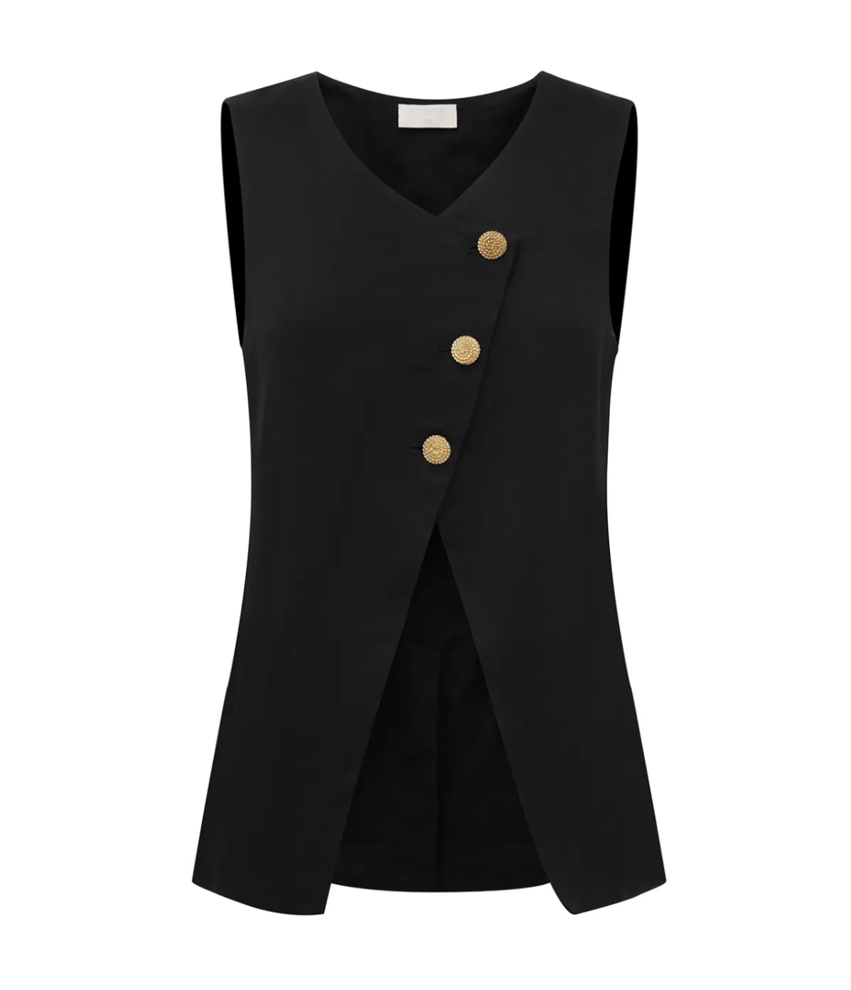 Posse Gigi Asymmetric Vest in Black Best Sale