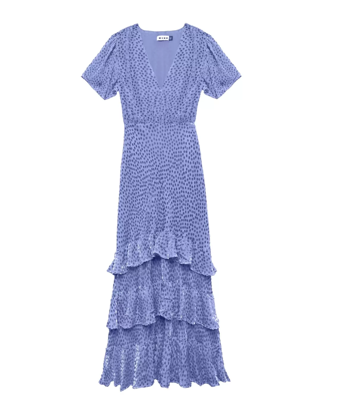 Rixo Gilly Tiered Dress in Slate Blue Shop