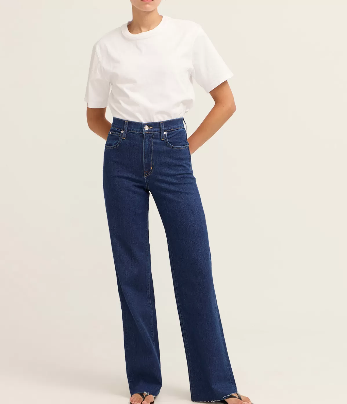 SLVRLAKE Grace High Rise Straight Wide Leg in Western Hero Store