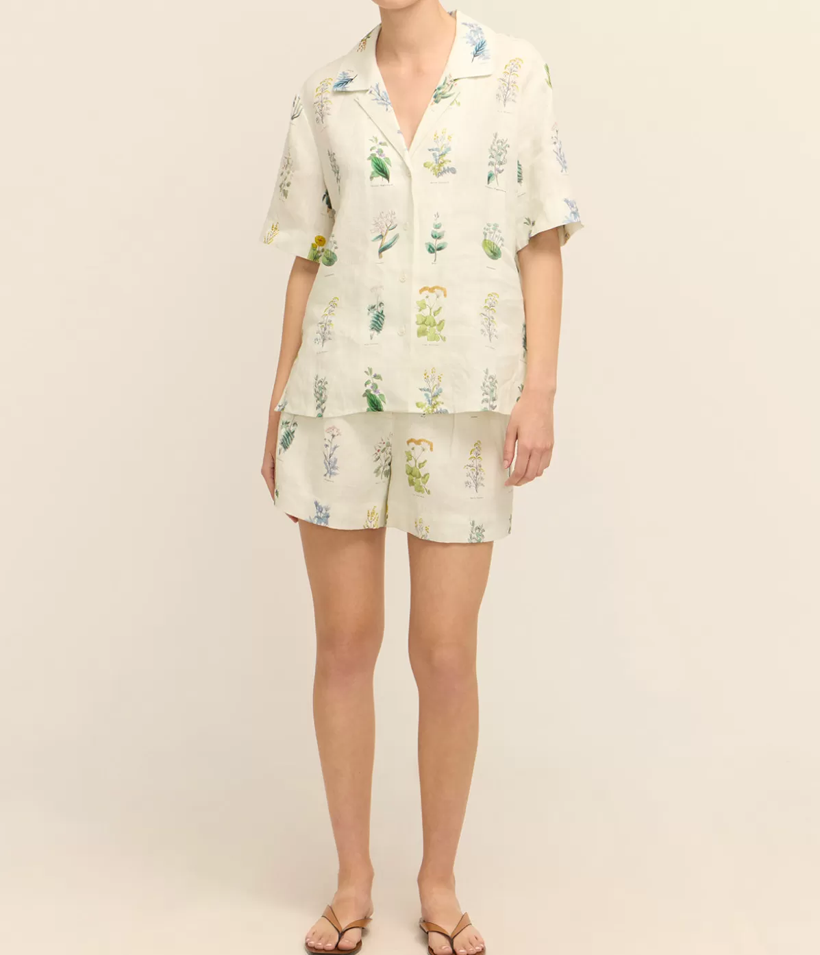 Oroton Greenhouse Floral Camp Shirt in Mist Flash Sale