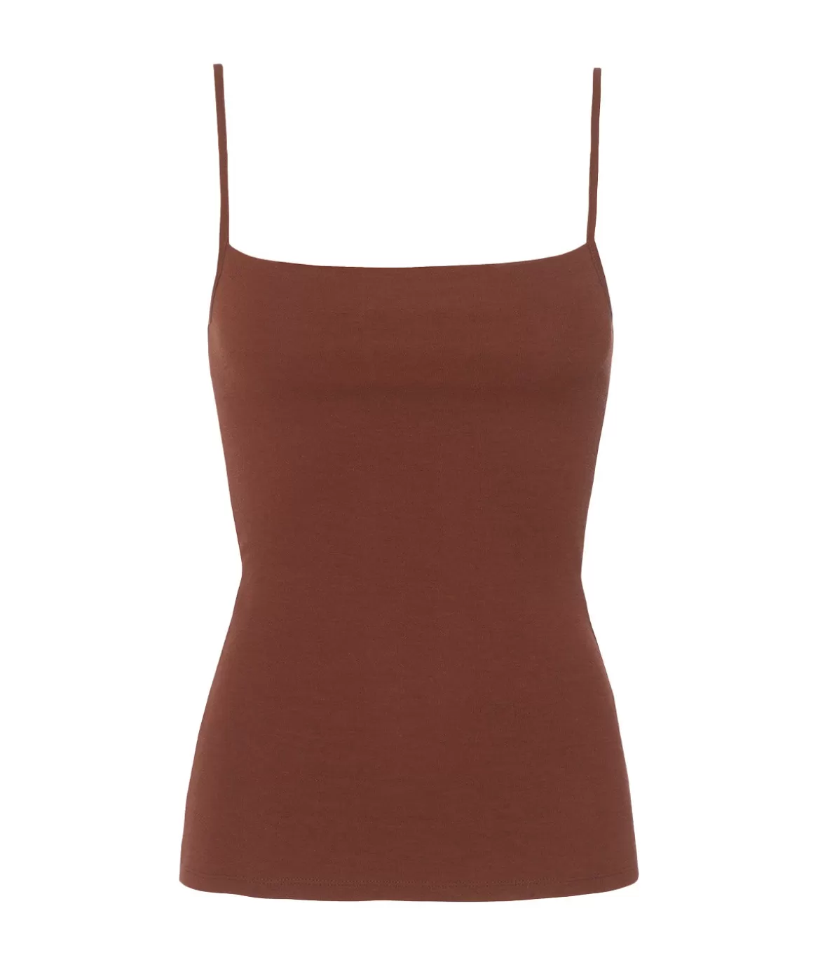 Refine Gwyn Square Neck Tank Top in Milk Chocolate Store