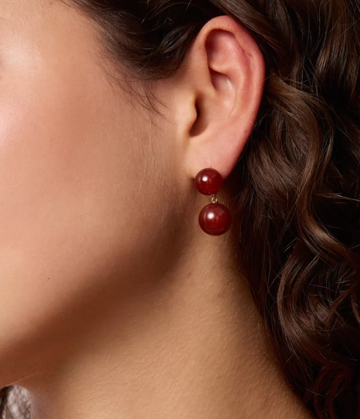 Lie Studio Hannah Earring in Red Carnelian Online