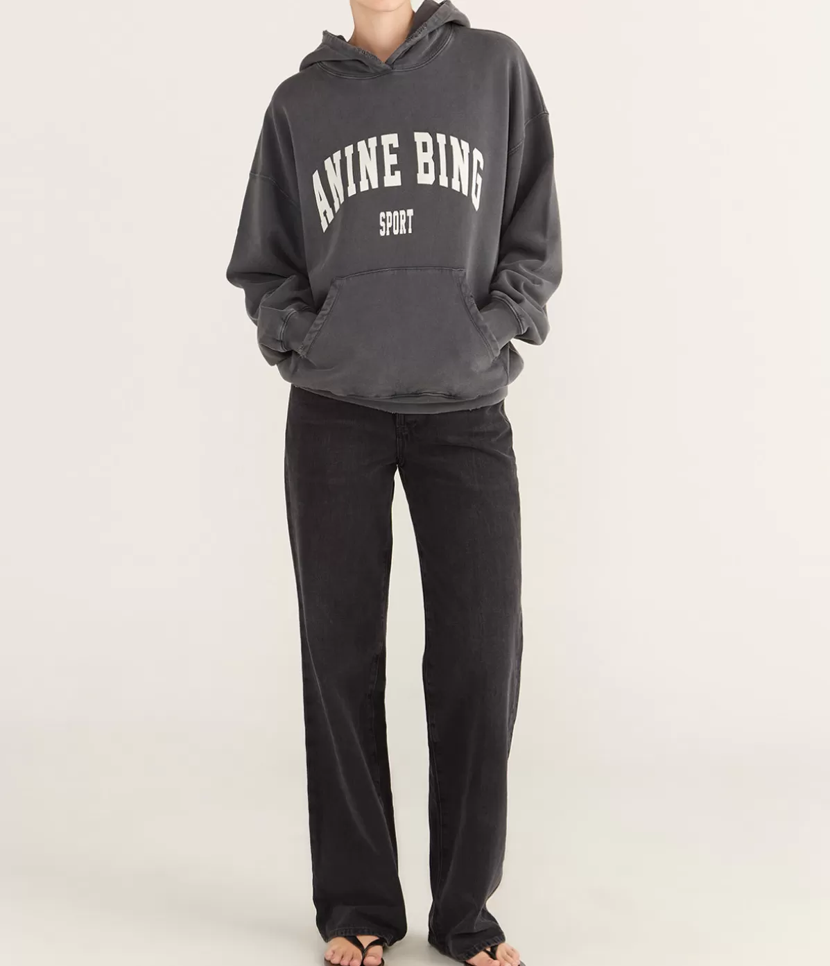 Anine Bing Harvey Sweatshirt in Washed Black Store