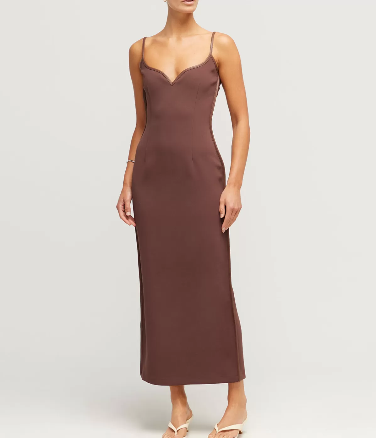 Paris Georgia Heart Bodice Dress in Cocoa Cheap