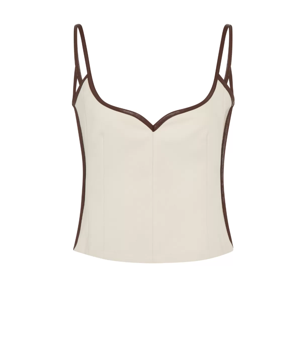 Paris Georgia Heart Bodice Singlet in Carob Cream Flash Sale