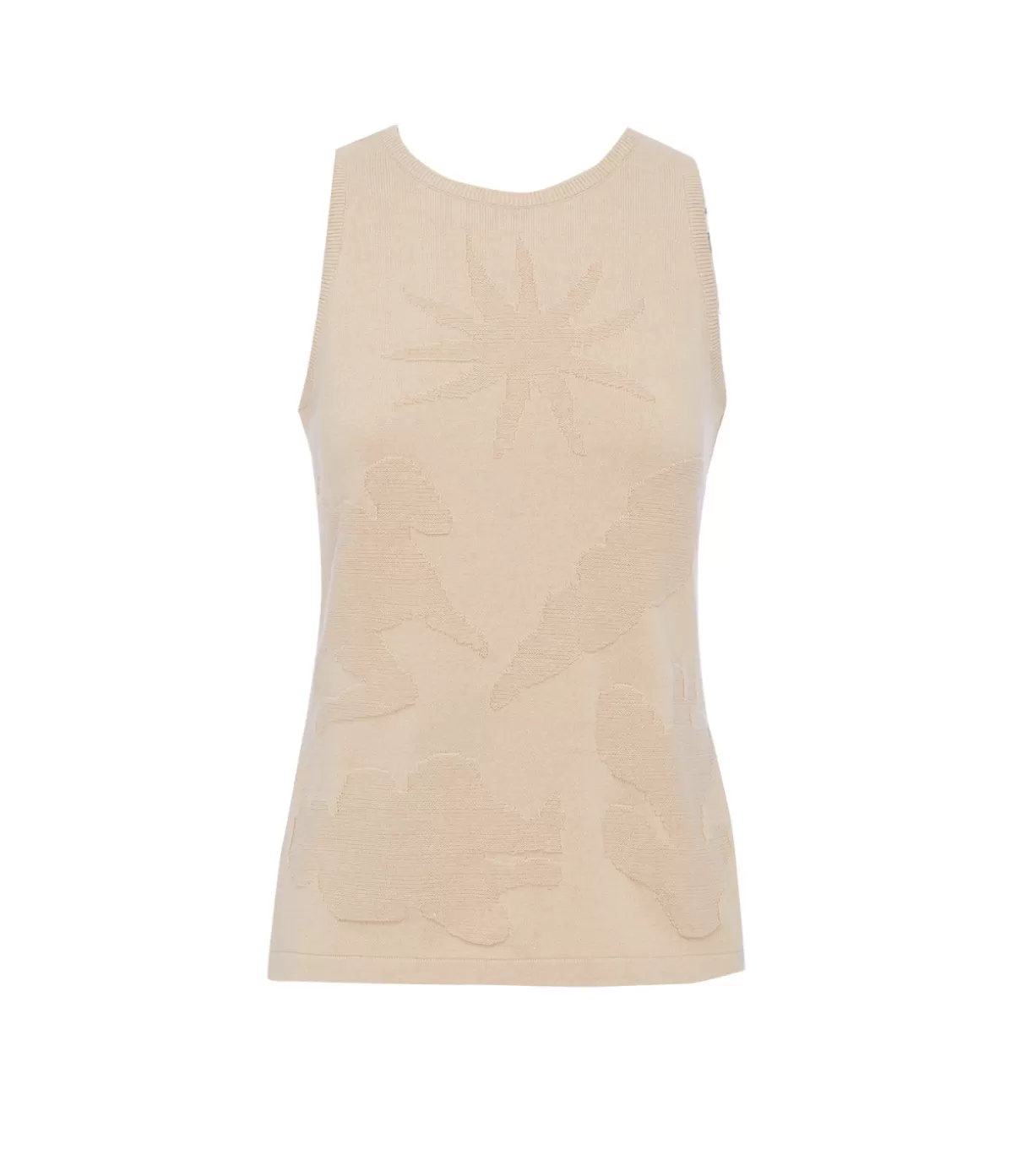 Albus Lumen High Neck Knit Singlet in Sand Best